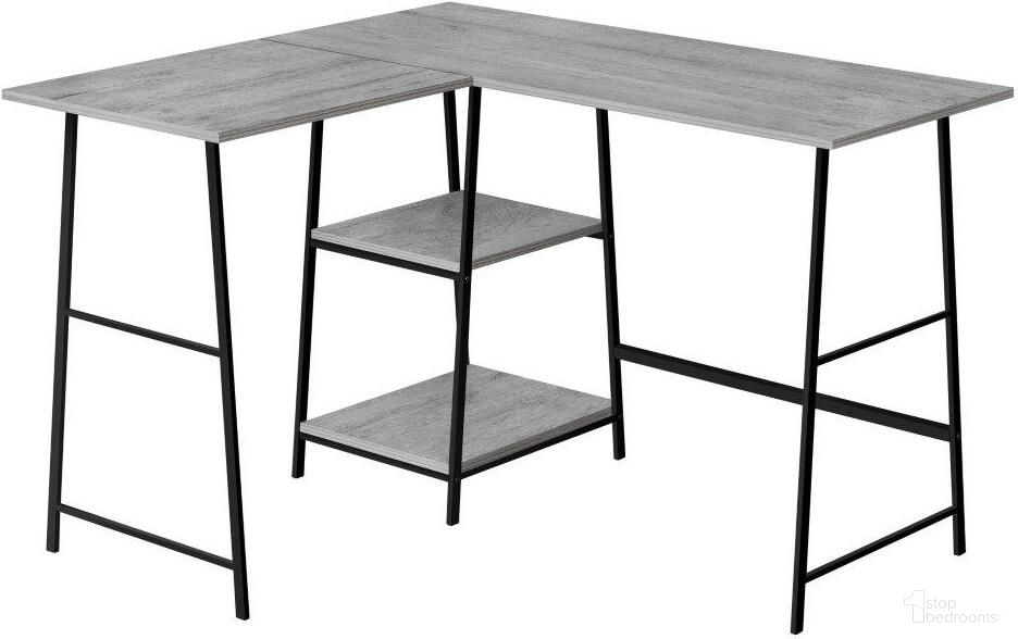 The appearance of 48 Inch Grey Top And Black Metal Corner Computer Desk designed by Monarch Specialties in the modern / contemporary interior design. This grey piece of furniture was selected by 1StopBedrooms from to add a touch of cosiness and style into your home. Sku: I 7591. Material: Metal.