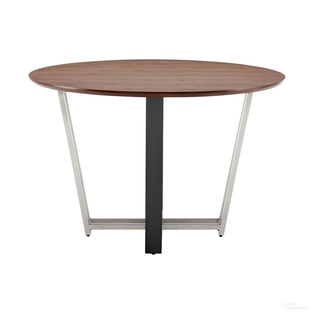 The appearance of 48 Inch Iron Sled Base Round Top Dining Table In Black and Brown designed by Homeroots in the modern / contemporary interior design. This black and brown piece of furniture  was selected by 1StopBedrooms from  to add a touch of cosiness and style into your home. Sku: 569434. Table Base Style: Pedestal. Table Top Shape: Round. Material: Iron. Size: 48".