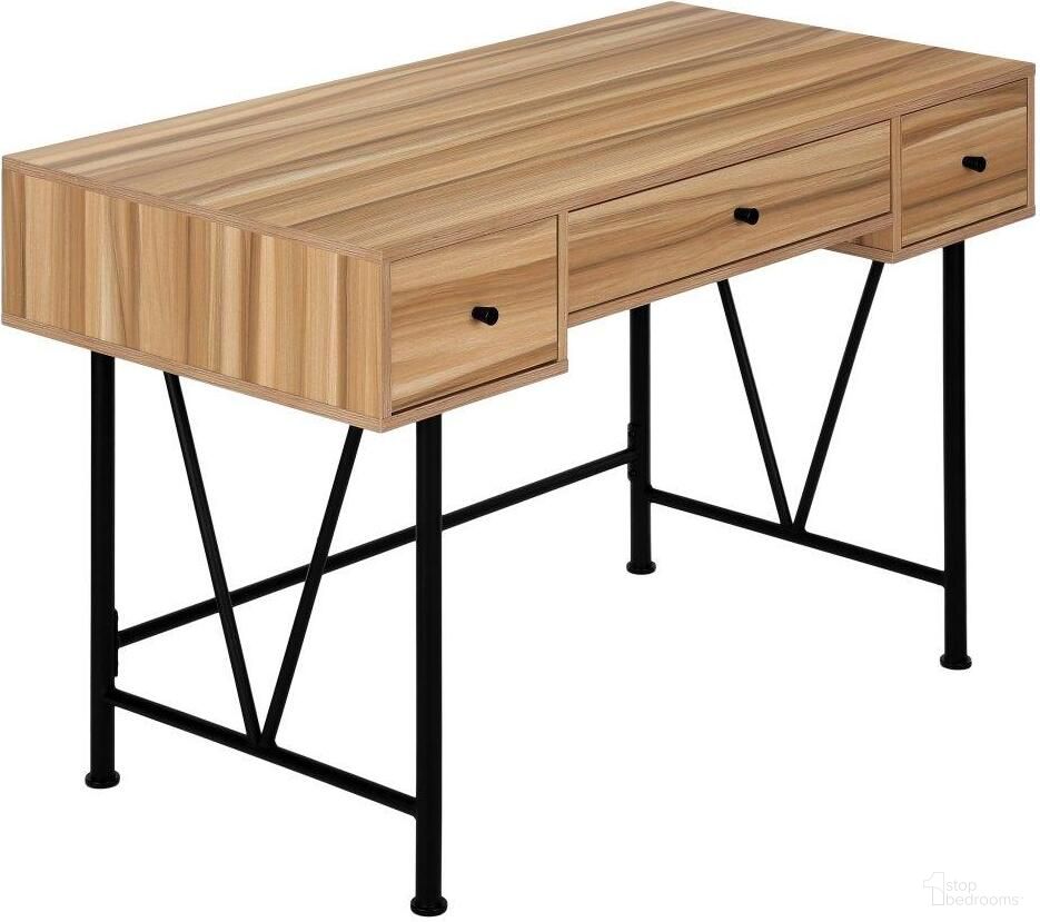 48 Inch Light Reclaimed Wood And Black Metal Compter Desk