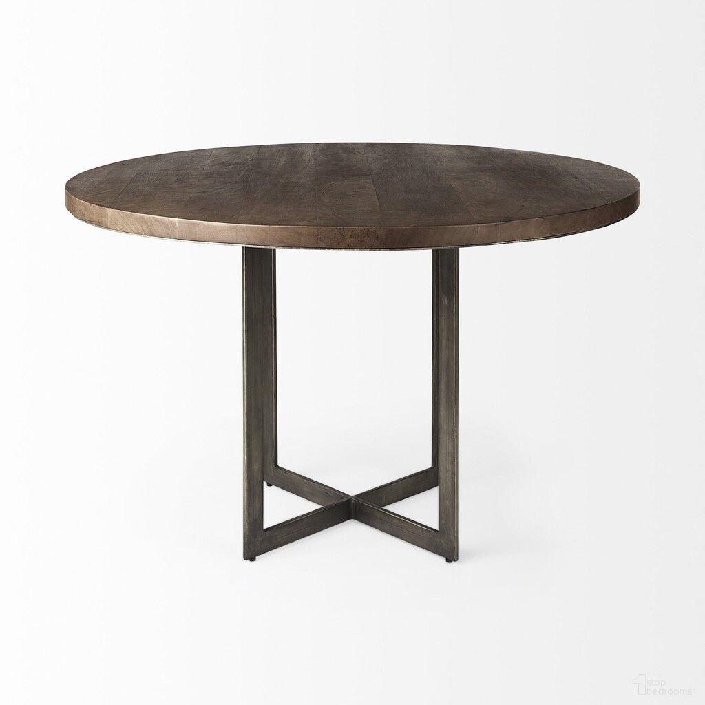 48 Inch Sled Base Dining Table In Brown and Gray