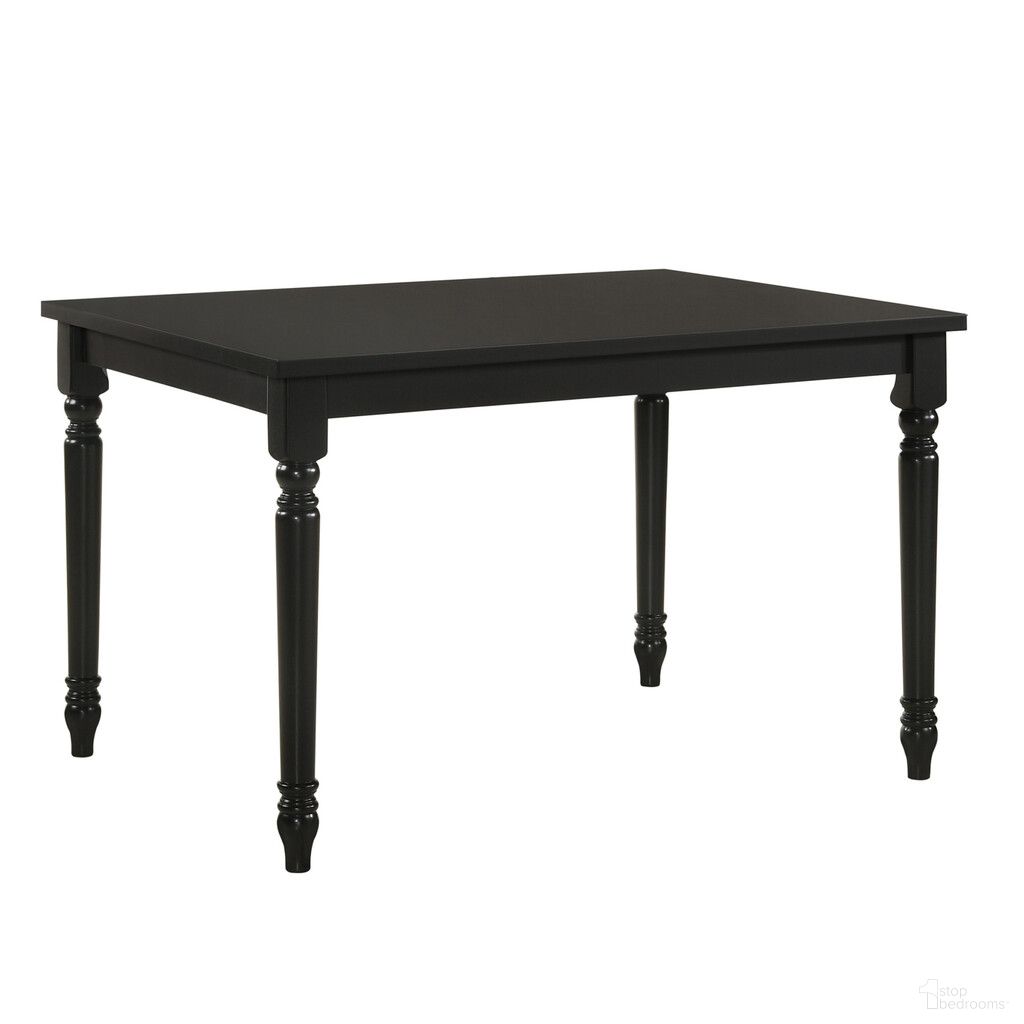 The appearance of 48 Inch Solid Wood Dining Table In Black designed by Homeroots in the modern / contemporary interior design. This black piece of furniture  was selected by 1StopBedrooms from  to add a touch of cosiness and style into your home. Sku: 517757. Table Base Style: Legs. Table Top Shape: Rectangular. Size: 35" x 47". Material: Solid Wood.