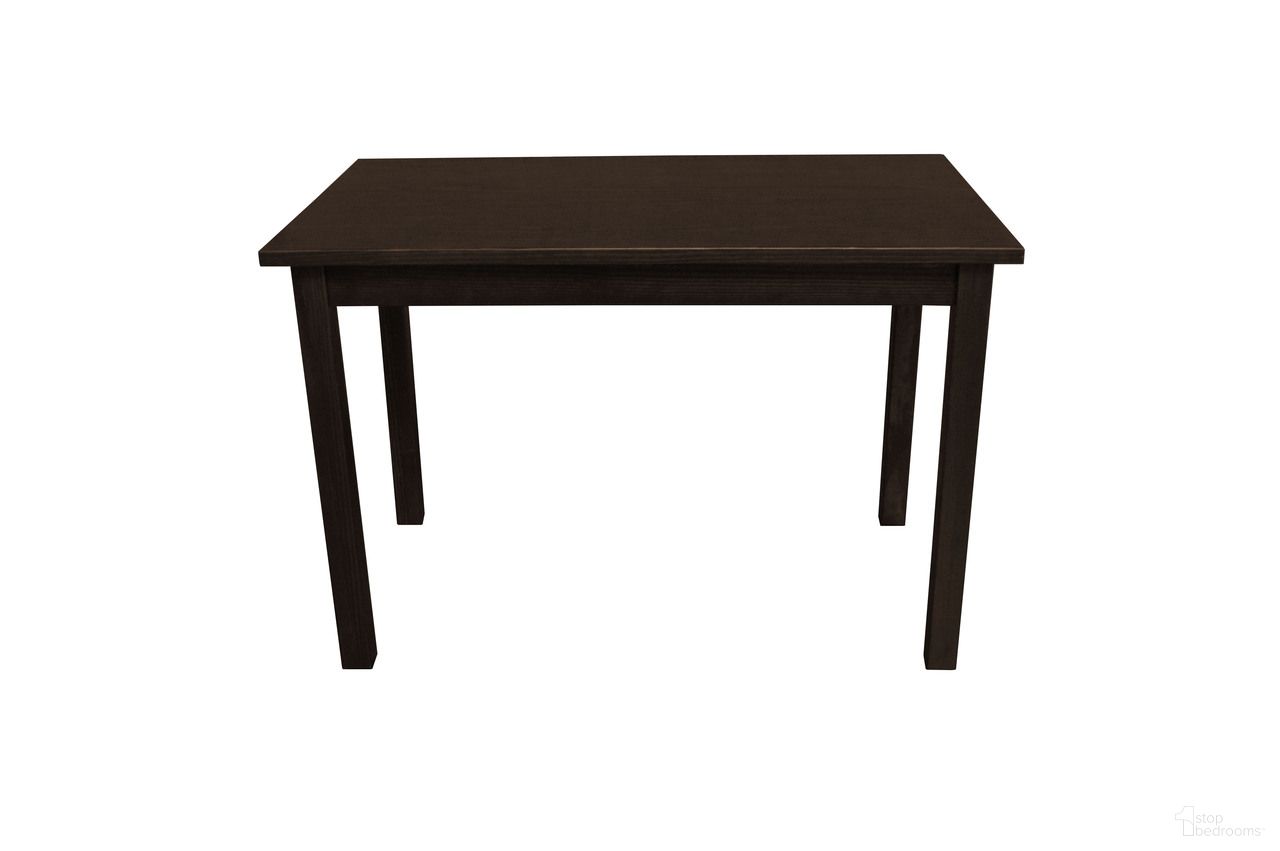 The appearance of 48 Inch Solid Wood Dining Table In Dark Brown designed by Homeroots in the traditional interior design. This dark brown piece of furniture  was selected by 1StopBedrooms from  to add a touch of cosiness and style into your home. Sku: 548865. Table Base Style: Legs. Table Top Shape: Rectangular. Size: 27" x 48". Material: Solid Wood.