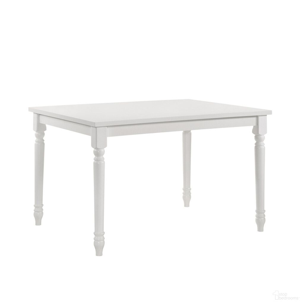 The appearance of 48 Inch Solid Wood Dining Table In White designed by Homeroots in the modern / contemporary interior design. This white piece of furniture  was selected by 1StopBedrooms from  to add a touch of cosiness and style into your home. Sku: 517758. Table Base Style: Legs. Table Top Shape: Rectangular. Size: 35" x 47". Material: Solid Wood.