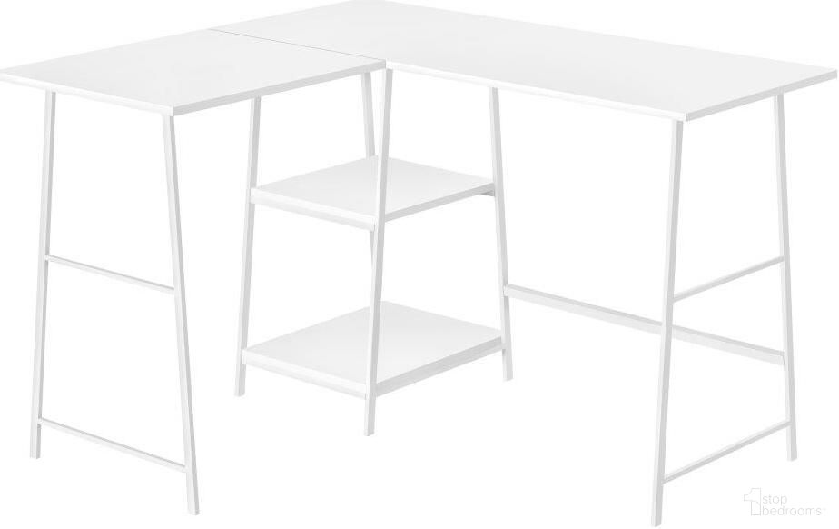 The appearance of 48 Inch White Top And White Metal Corner Computer Desk designed by Monarch Specialties in the modern / contemporary interior design. This white piece of furniture was selected by 1StopBedrooms from to add a touch of cosiness and style into your home. Sku: I 7596. Material: Metal.