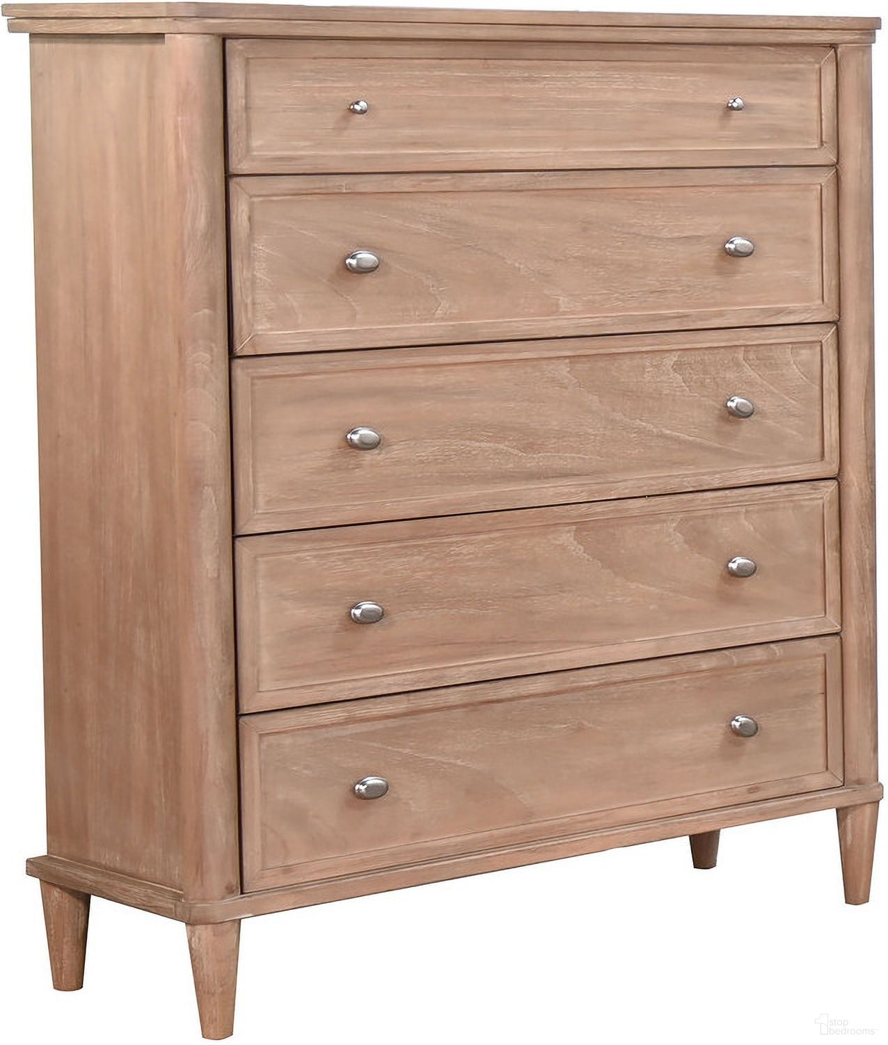5-Drawer Chest with Tapered Legs In Oak Grove
