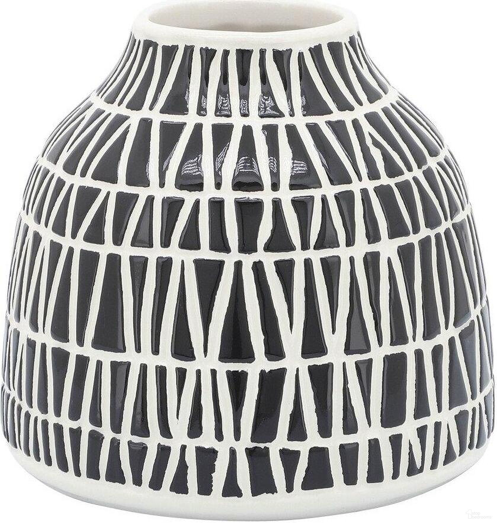 5 Inch Tribal Vase In Black 17162-02