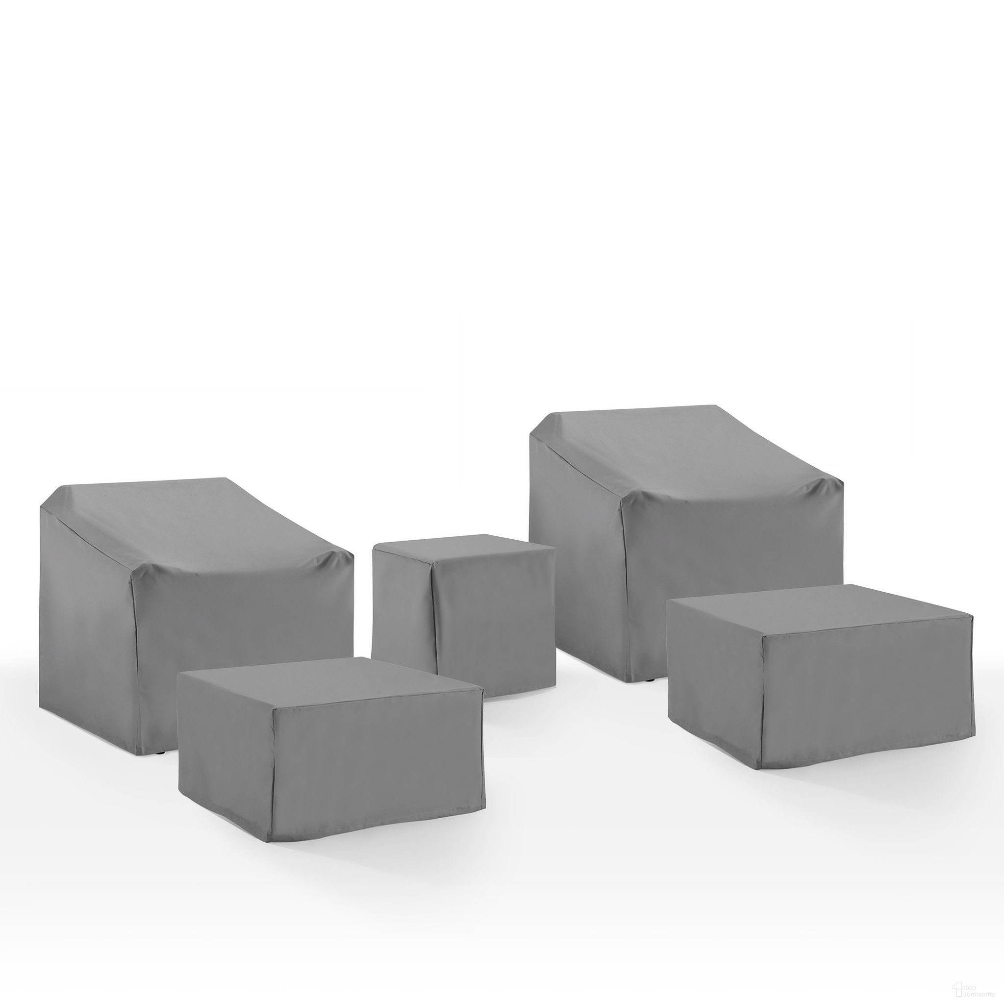 The appearance of 5 Piece Outdoor Furniture Cover Set In Gray designed by Crosley Brands in the modern / contemporary interior design. This gray piece of furniture  was selected by 1StopBedrooms from Furniture Covers Collection to add a touch of cosiness and style into your home. Sku: CO7507-GY;CO7507-GY;CO7504-GY;CO7500-GY;CO7500-GY. Material: PVC.