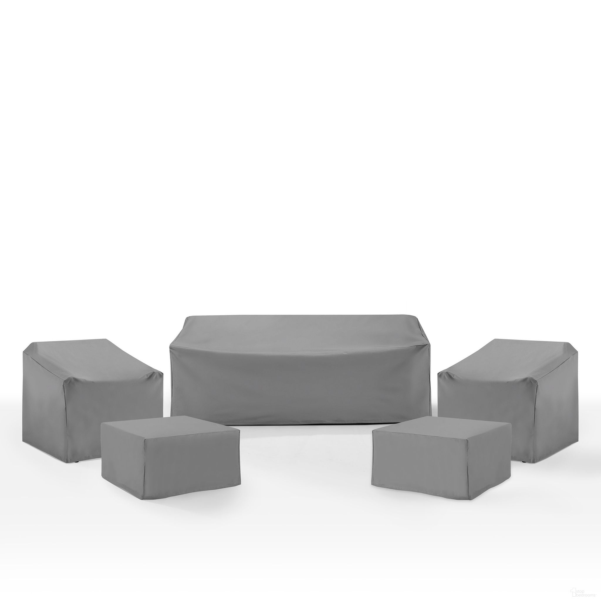 The appearance of 5 Piece Outdoor Furniture Cover Set In Gray designed by Crosley Brands in the modern / contemporary interior design. This gray piece of furniture was selected by 1StopBedrooms from Furniture Covers Collection to add a touch of cosiness and style into your home. Sku: CO7507-GY;CO7507-GY;CO7503-GY;CO7500-GY;CO7500-GY. Material: PVC.