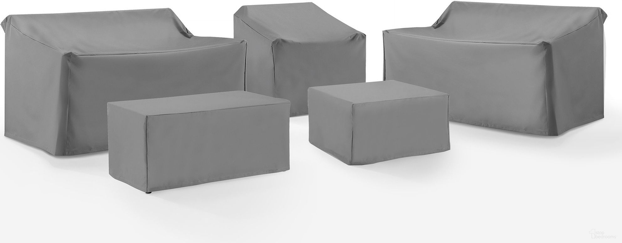 The appearance of 5 Piece Outdoor Sectional Furniture Cover Set In Gray designed by Crosley Brands in the modern / contemporary interior design. This gray piece of furniture was selected by 1StopBedrooms from Furniture Covers Collection to add a touch of cosiness and style into your home. Sku: CO7507-GY;CO7501-GY;CO7501-GY;CO7500-GY;CO7502-GY. Material: PVC.