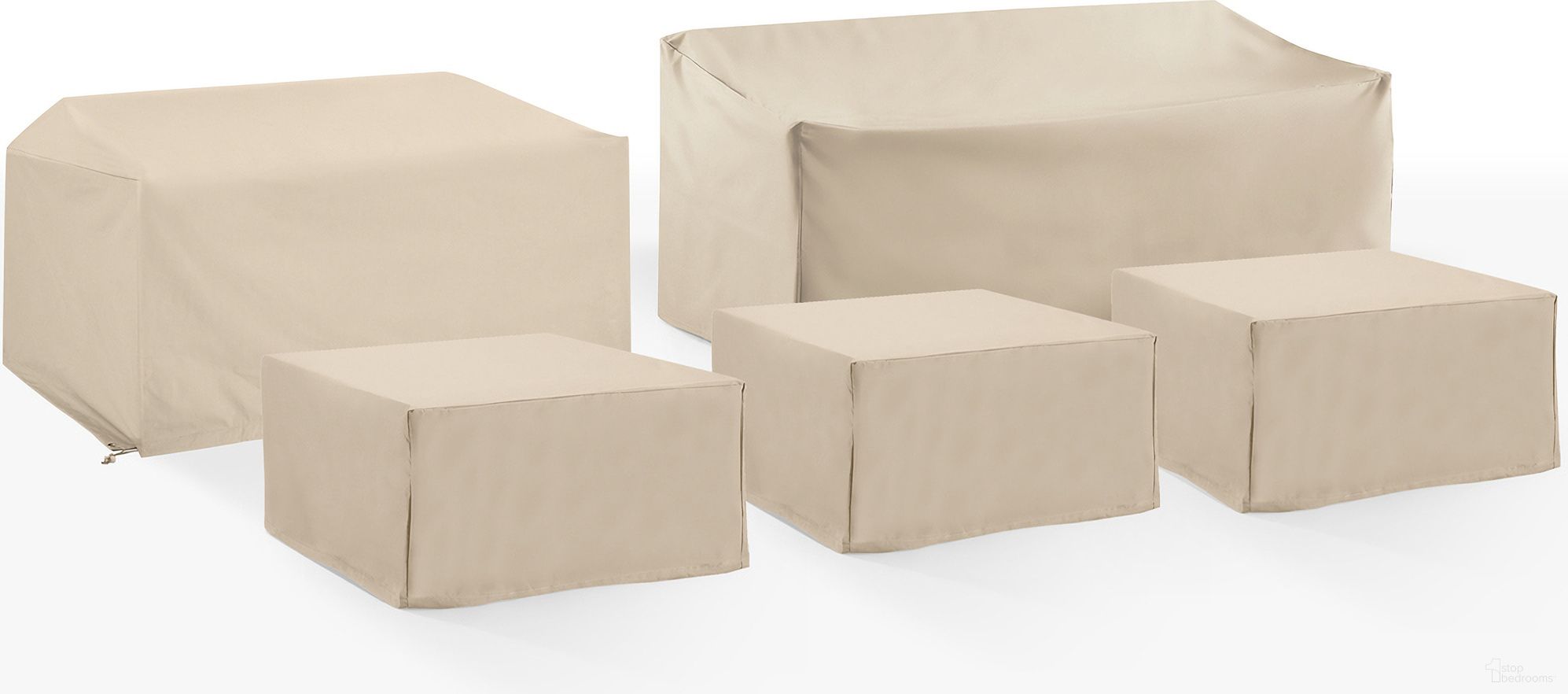 The appearance of 5 Piece Outdoor Sectional Furniture Cover Set In Tan designed by Crosley Brands in the modern / contemporary interior design. This tan piece of furniture was selected by 1StopBedrooms from Furniture Covers Collection to add a touch of cosiness and style into your home. Sku: CO7507-TA;CO7507-TA;CO7507-TA;CO7501-TA;CO7503-TA. Material: PVC.