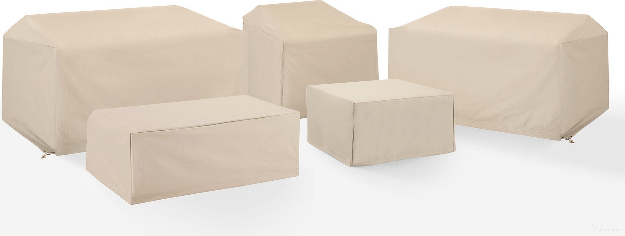 The appearance of 5 Piece Outdoor Sectional Furniture Cover Set In Tan designed by Crosley Brands in the modern / contemporary interior design. This tan piece of furniture  was selected by 1StopBedrooms from Furniture Covers Collection to add a touch of cosiness and style into your home. Sku: CO7507-TA;CO7501-TA;CO7501-TA;CO7500-TA;CO7502-TA. Material: PVC.