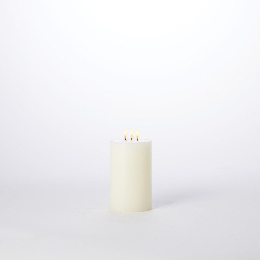 5" x 8" Unscented 3 Wick Pillar Candle In Clear