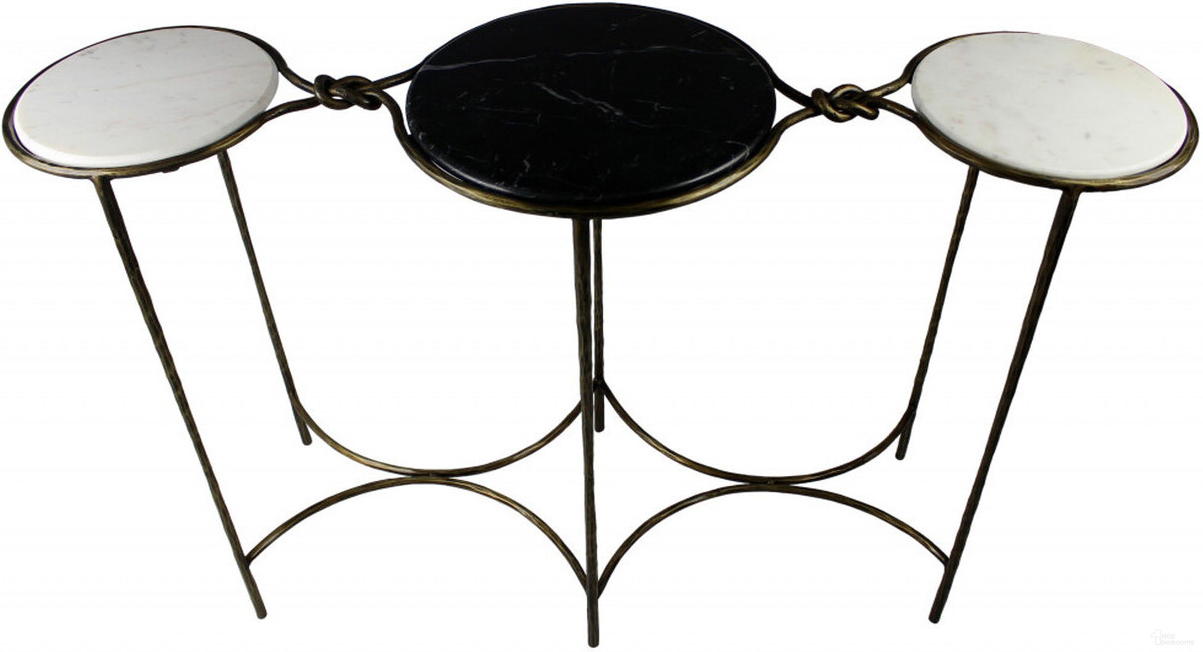 The appearance of 50 Inch Genuine Marble Round Six Leg Console Table In Black White and Gold designed by Homeroots in the modern / contemporary interior design. This black white and gold piece of furniture  was selected by 1StopBedrooms from  to add a touch of cosiness and style into your home. Sku: 488858. Material: Marble.