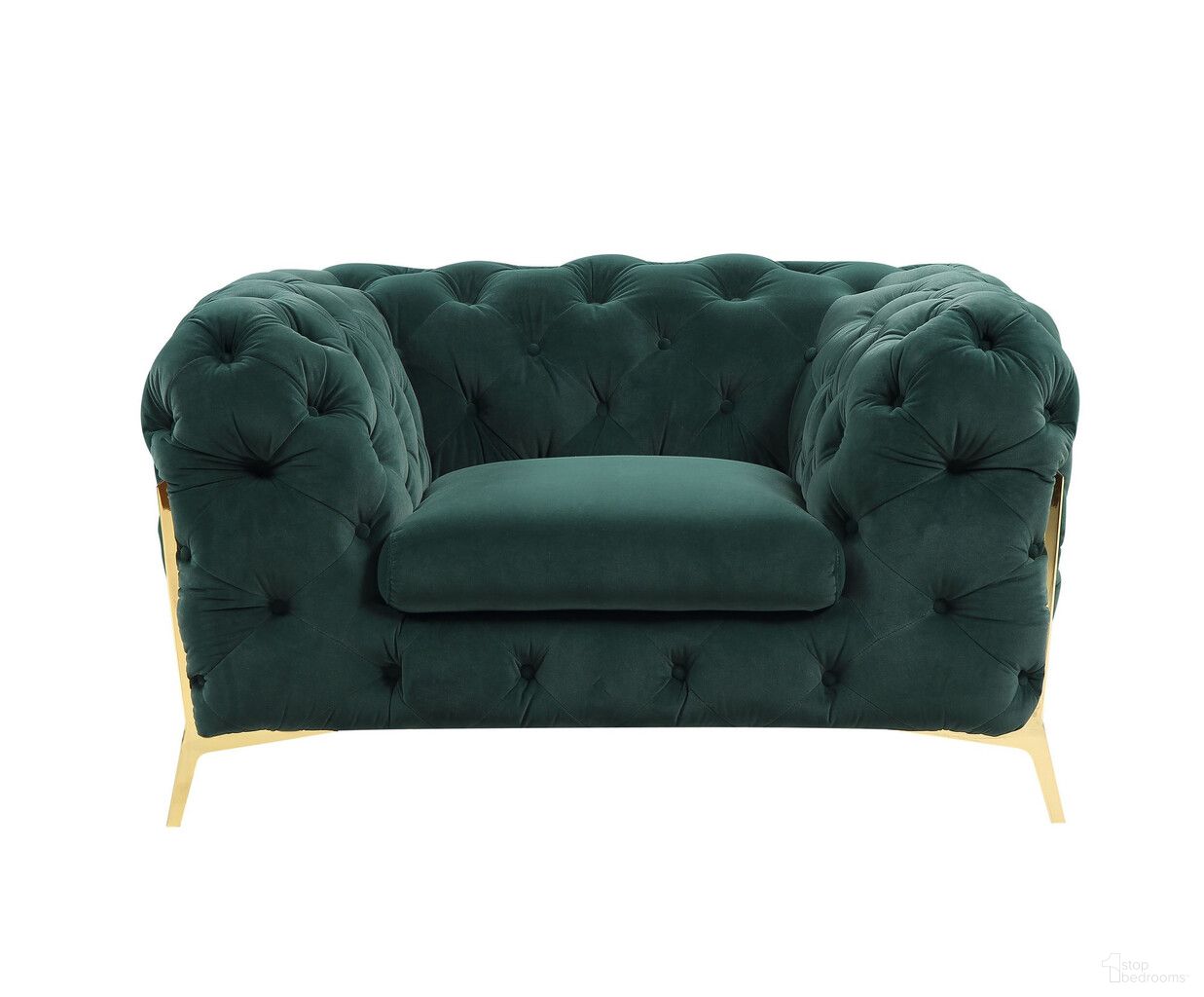 The appearance of 50 Inch Velvet Tufted Club Chair In Gold and Green designed by Homeroots in the traditional interior design. This gold and green piece of furniture was selected by 1StopBedrooms from to add a touch of cosiness and style into your home. Sku: 482836. Material: Velvet.
