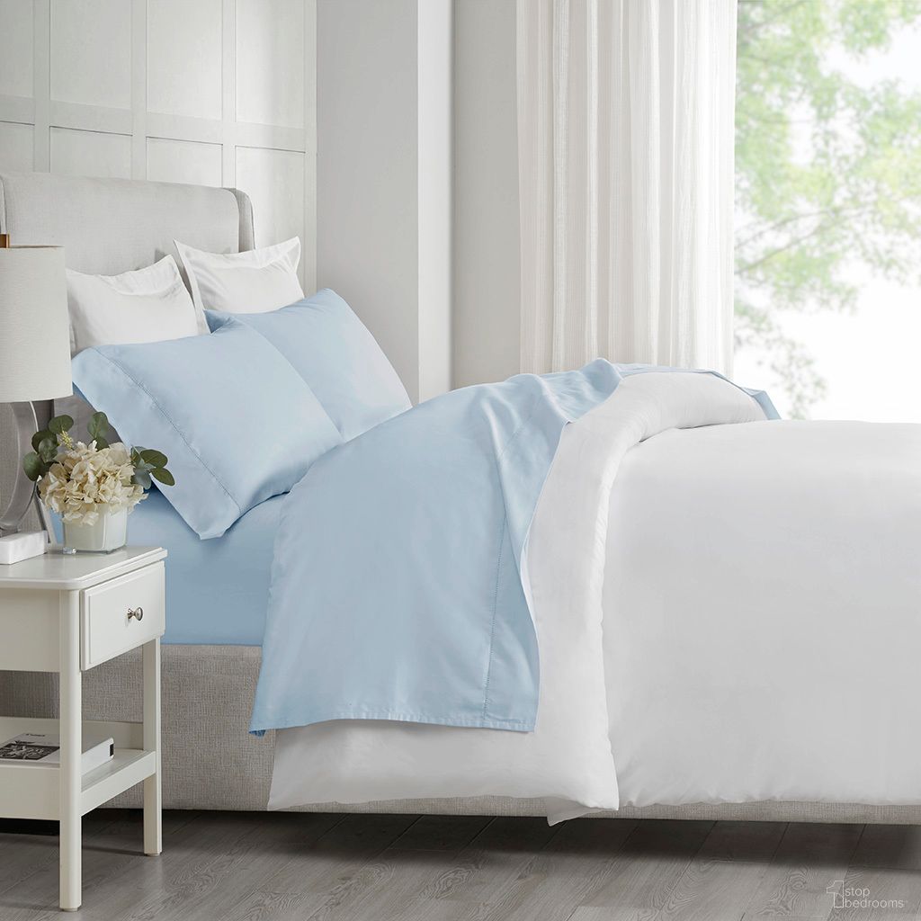 The appearance of 500 Thread Count Egyptian Cotton Deep Pocket 4 Piece Queen Sheet Set In Blue designed by Olliix in the glam interior design. This blue piece of furniture was selected by 1StopBedrooms from 500 Thread Count Egyptian Cotton Collection to add a touch of cosiness and style into your home. Sku: MP20-8229. Bed Size: Queen. Material: Cotton.