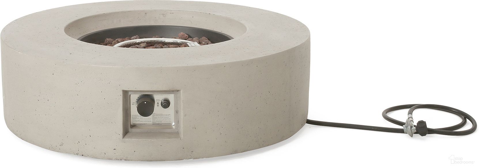 The appearance of 50000 Btu Round Outdoor Fire Table with Tank In Light Grey designed by Noble House in the modern / contemporary interior design. This light grey piece of furniture was selected by 1StopBedrooms from to add a touch of cosiness and style into your home. Sku: 59240.00WHI-50K. Material: Magnesium Oxide.
