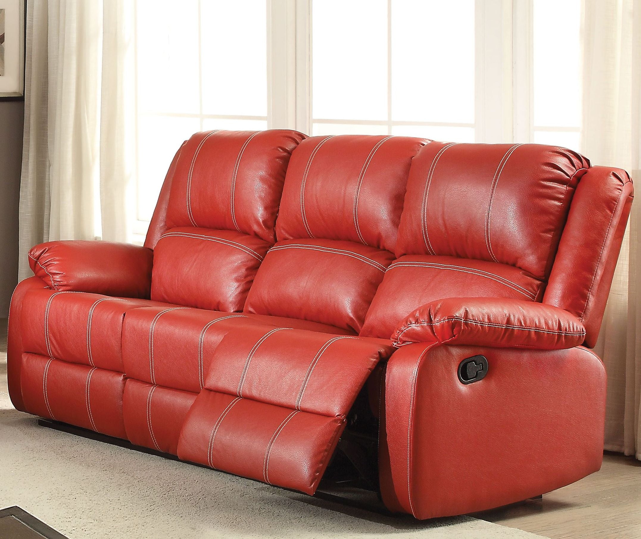 Zuriel Red Reclining Sofa by ACME 1StopBedrooms
