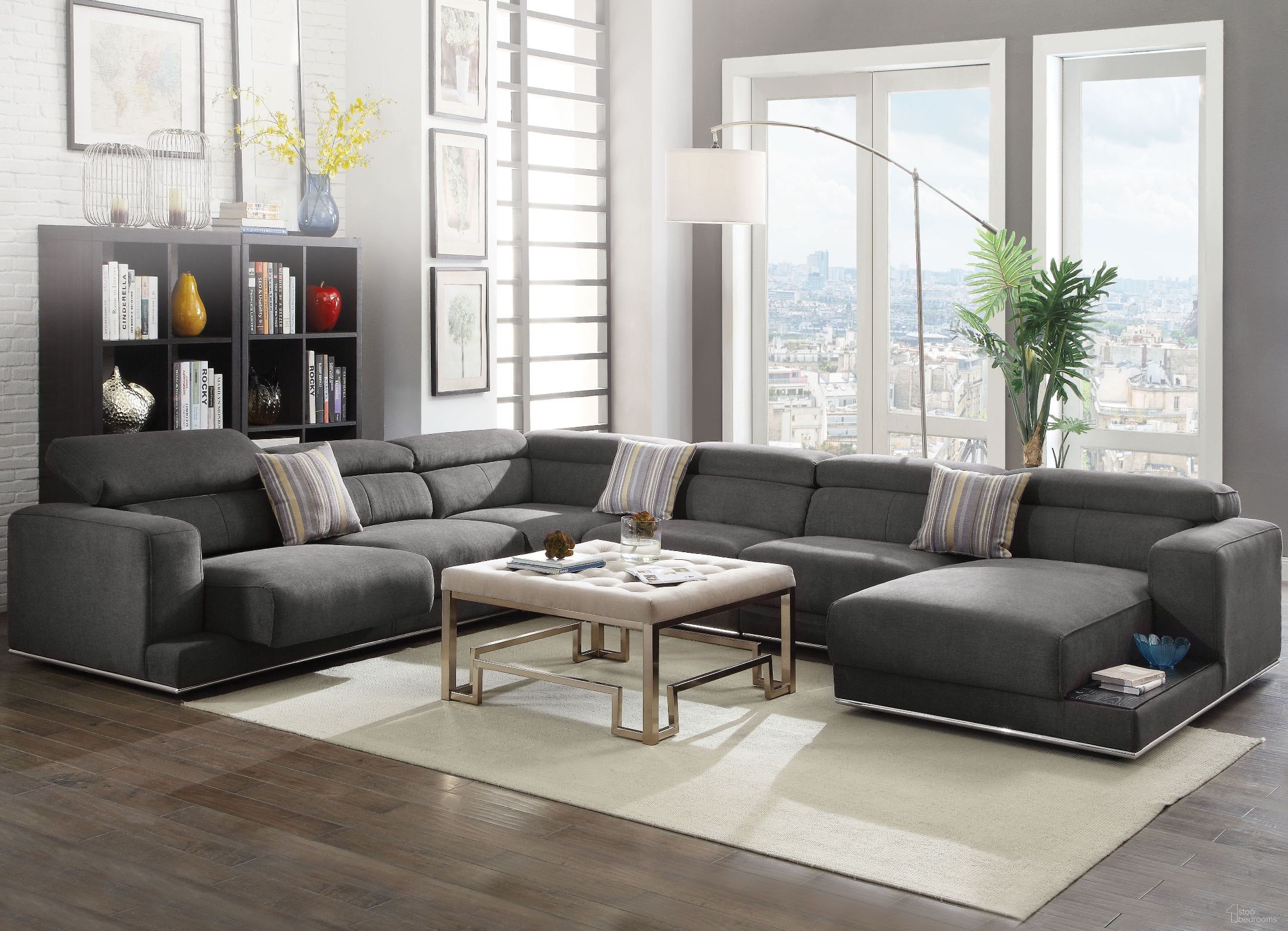 The appearance of Alwin Dark Gray Modular Sectional designed by ACME in the modern / contemporary interior design. This gray piece of furniture was selected by 1StopBedrooms from Alwin Collection to add a touch of cosiness and style into your home. Sku: 53720;53722;53721;53723. Material: Nylon. Layout: Modular.