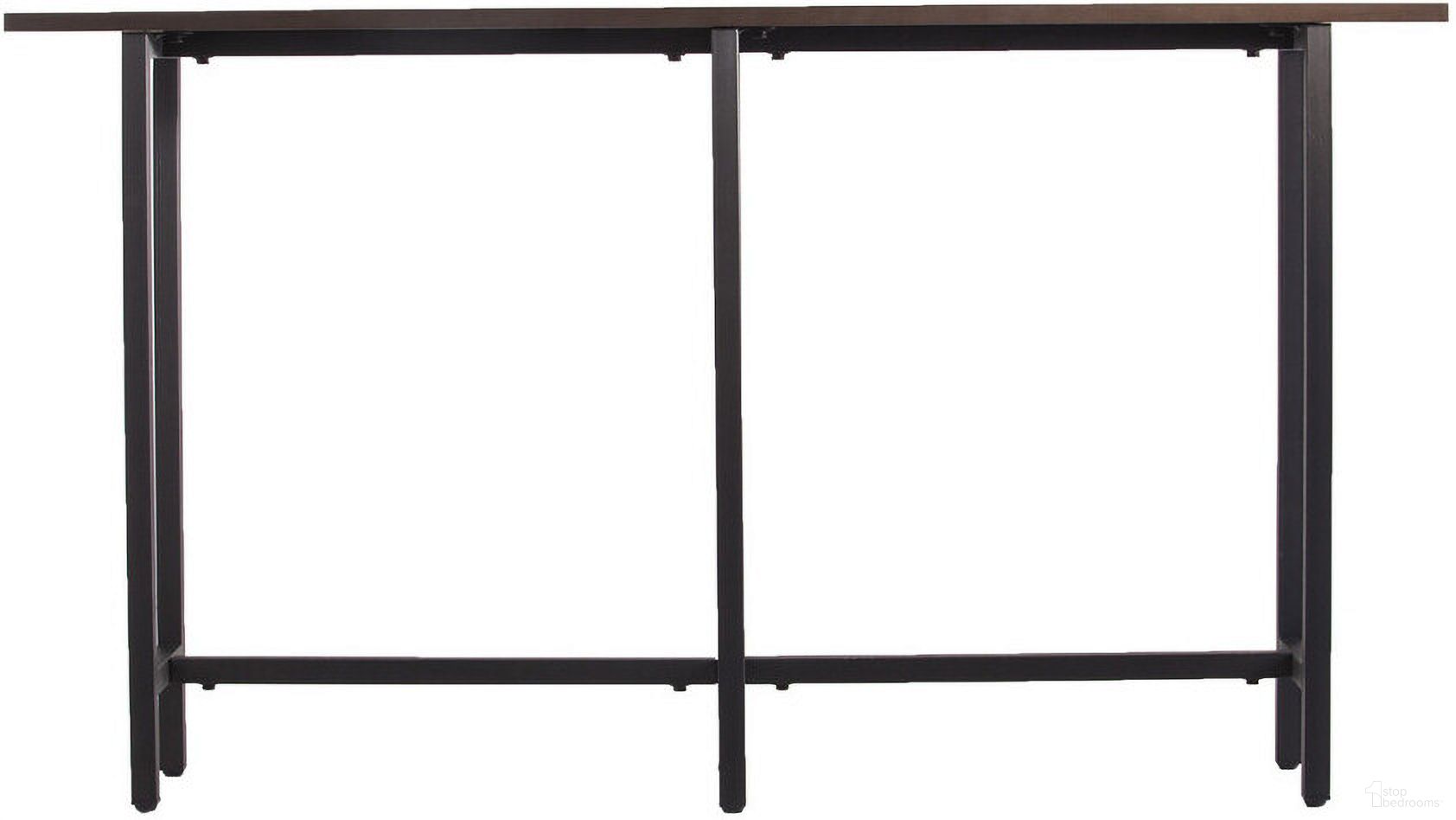 54 Inch Frame Console Table In Espresso and Black