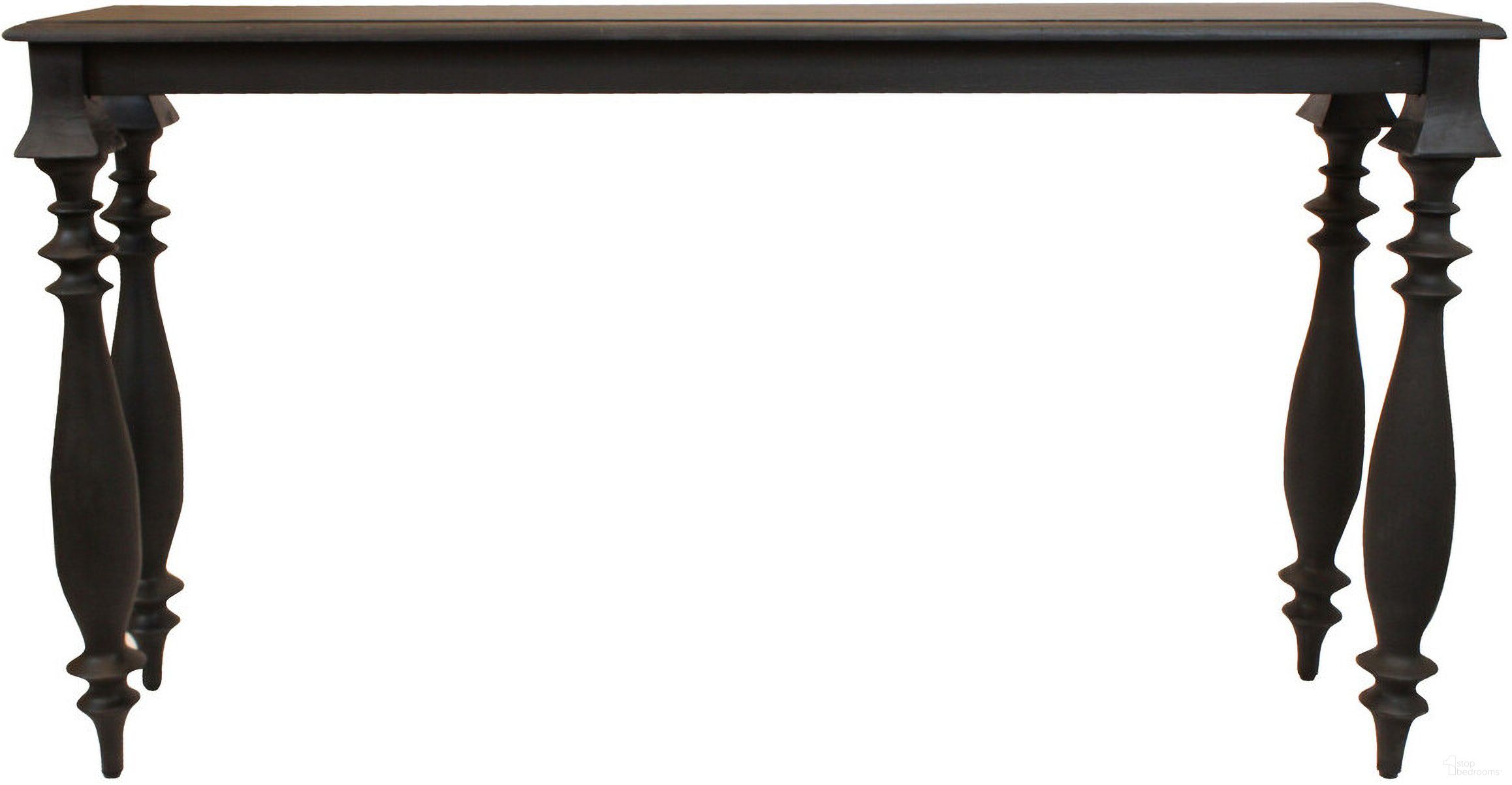 The appearance of 54 Inch Solid Wood Distressed Console Table In Black designed by Homeroots in the rustic / southwestern interior design. This black piece of furniture  was selected by 1StopBedrooms from  to add a touch of cosiness and style into your home. Sku: 488806. Material: Solid Wood.