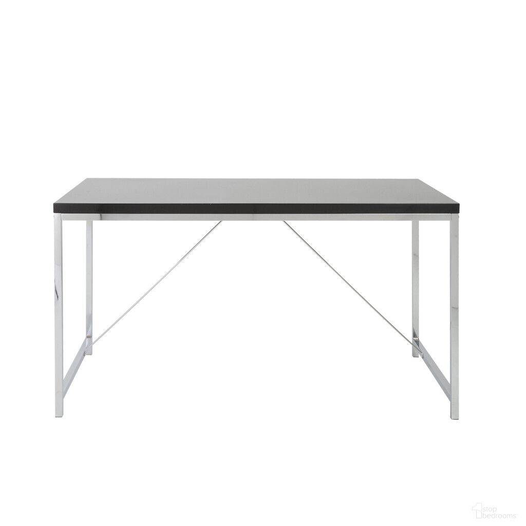 The appearance of 54 Inch Wood and Stainless Steel Writing Desk In Silver and Black designed by Homeroots in the modern / contemporary interior design. This silver and black piece of furniture  was selected by 1StopBedrooms from  to add a touch of cosiness and style into your home. Sku: 544278. Material: Stainless Steel.