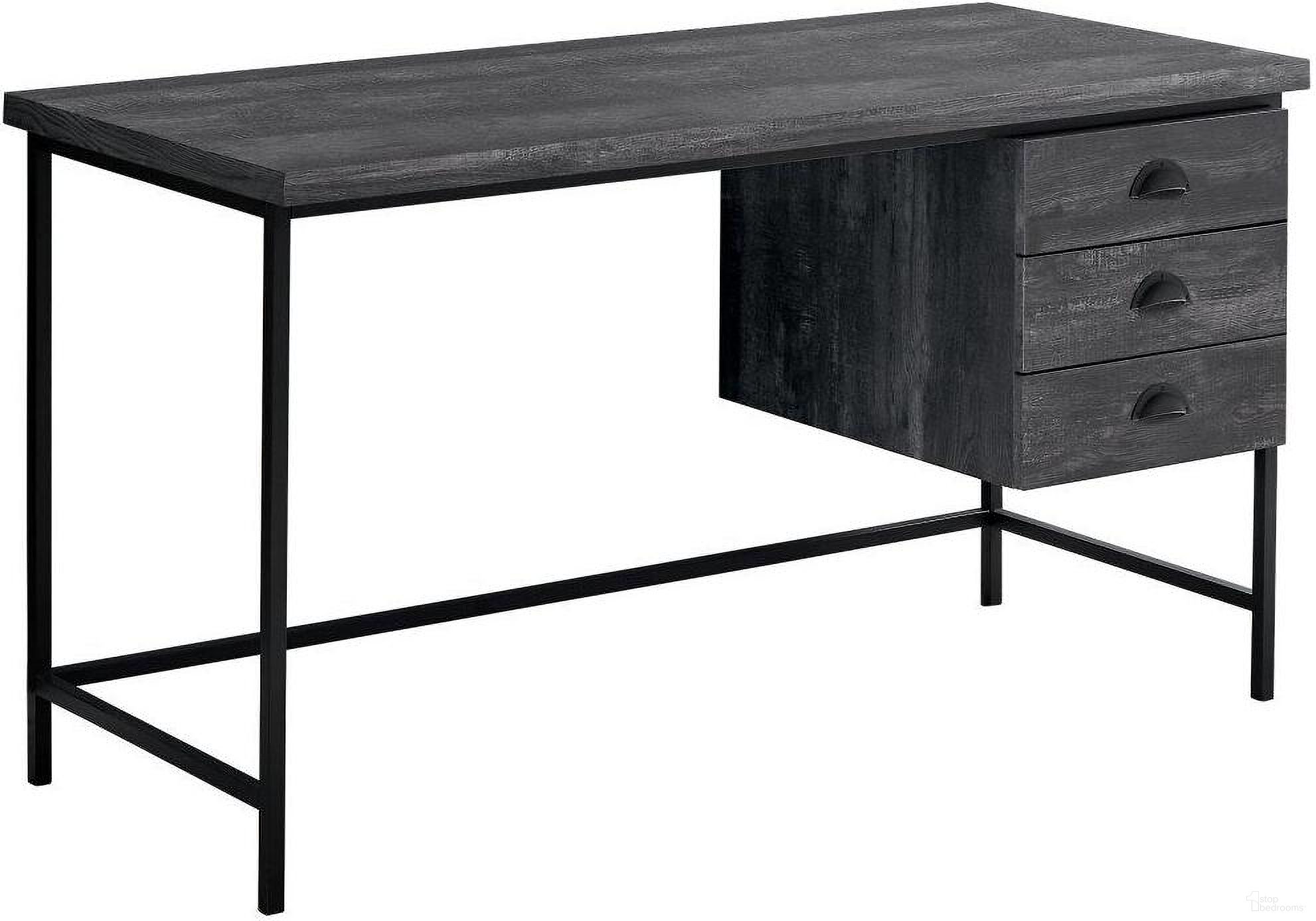 55 Inch Computer Desk In Black Reclaimed Wood
