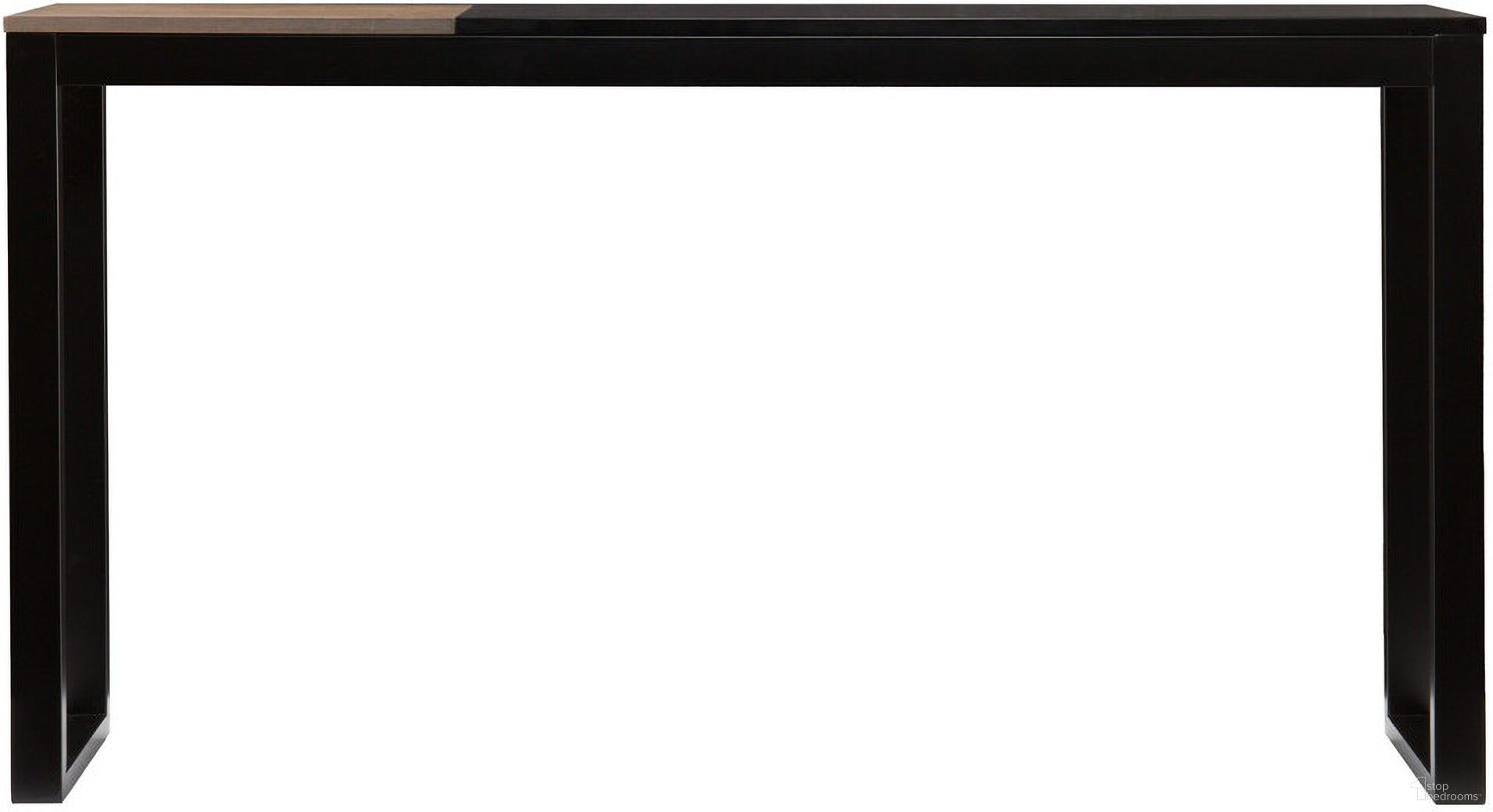 56 Inch and Black Sled Console Table In Black and Natural