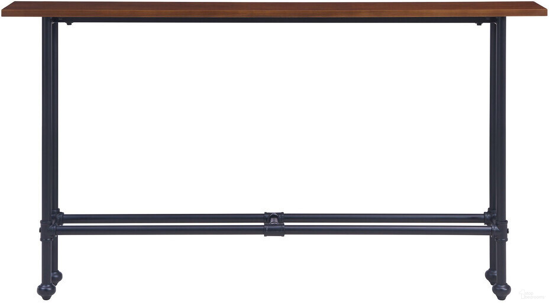 56 Inch Console Table In Espresso and Black