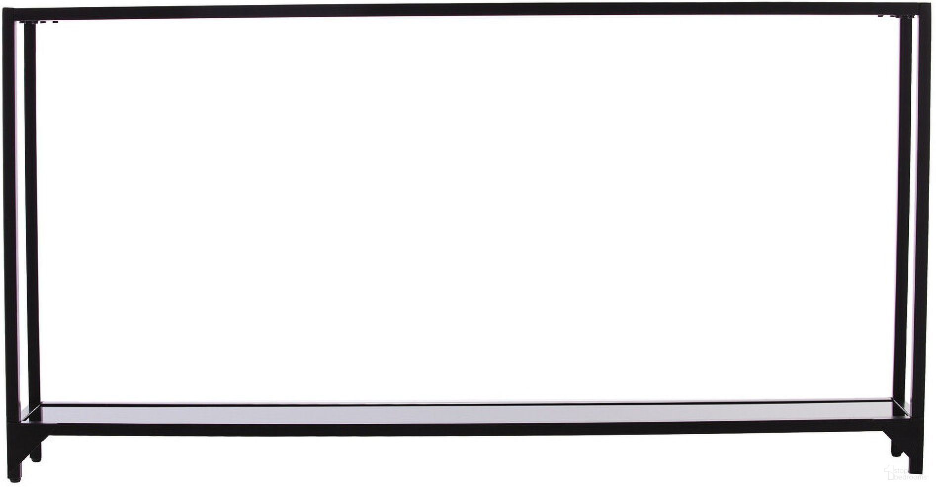 The appearance of 56 Inch Glass Frame Console Table with Shelves In Clear and Black designed by Homeroots in the modern / contemporary interior design. This clear/black piece of furniture was selected by 1StopBedrooms from to add a touch of cosiness and style into your home. Sku: 402378. Material: Glass.