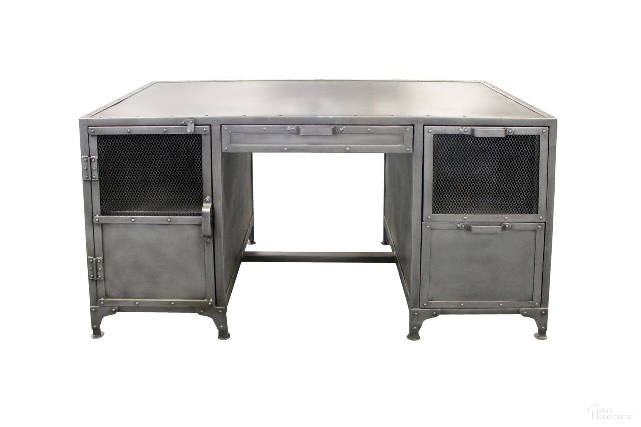 The appearance of 56 Inch Metal Computer Desk with Three Drawers In Gray designed by Homeroots in the modern / contemporary interior design. This gray piece of furniture was selected by 1StopBedrooms from to add a touch of cosiness and style into your home. Sku: 489184. Material: Metal.