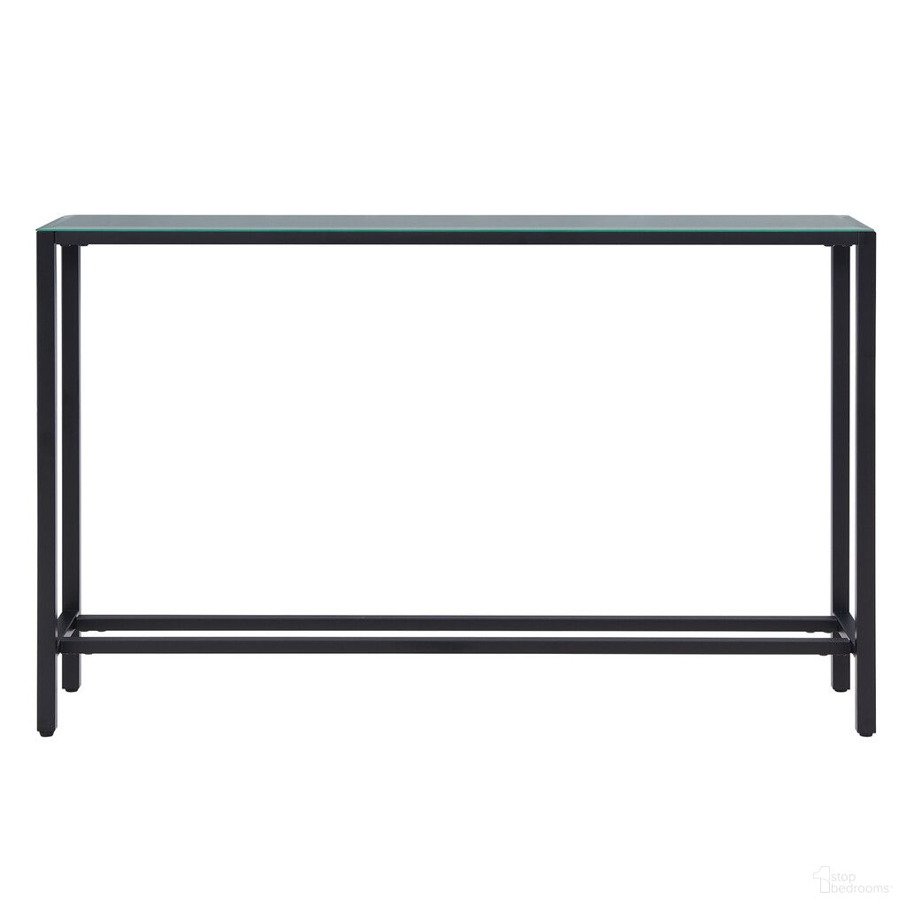 56 Inch Mirrored Glass Console Table In Black