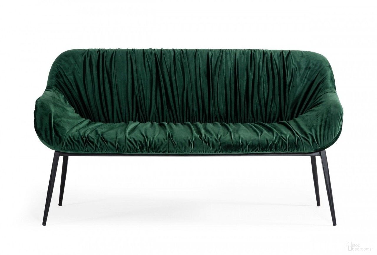 The appearance of 56 Inch Velvet Upholstered Dining Bench In Black and Green designed by Homeroots in the modern / contemporary interior design. This black/green piece of furniture was selected by 1StopBedrooms from to add a touch of cosiness and style into your home. Sku: 473165. Material: Velvet.