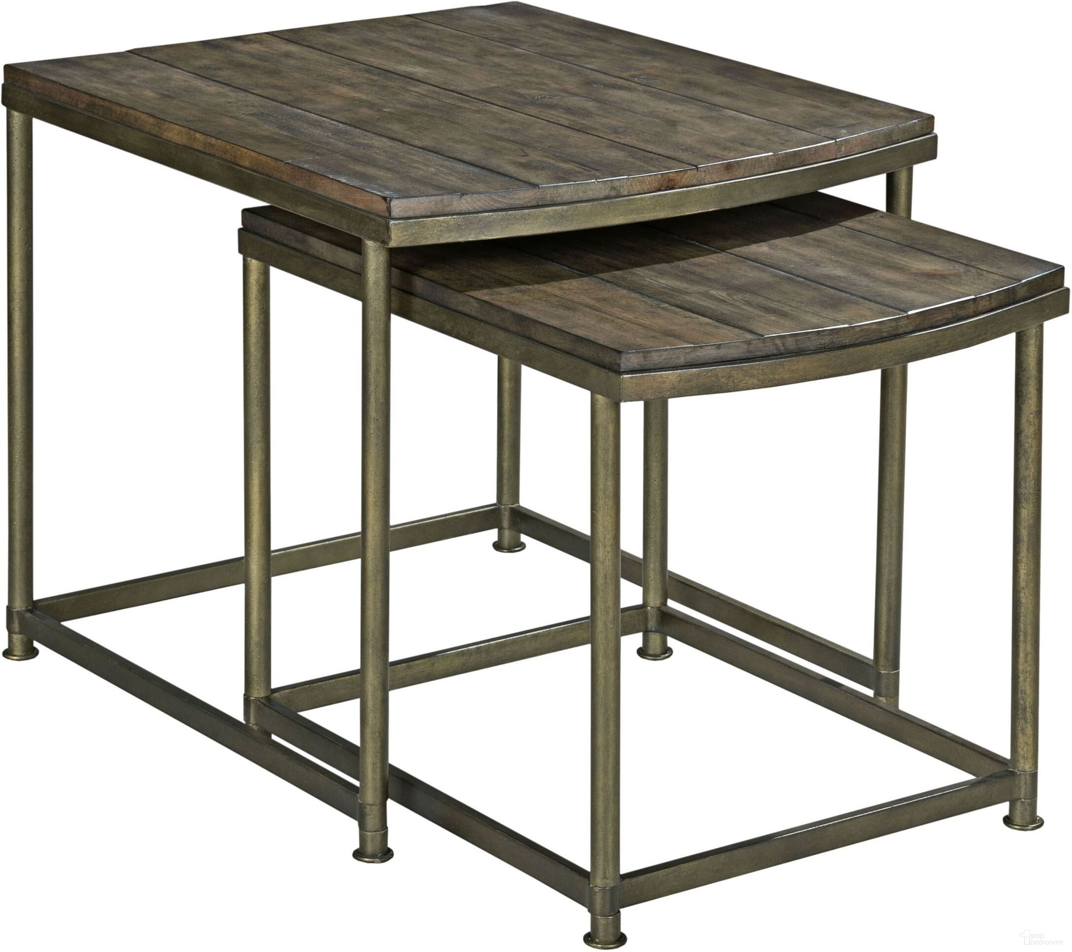 The appearance of Leone Weathered Barn Nesting End Table designed by Hammary in the traditional interior design. This brown piece of furniture  was selected by 1StopBedrooms from Leone Collection to add a touch of cosiness and style into your home. Sku: 563-917. Material: Wood.