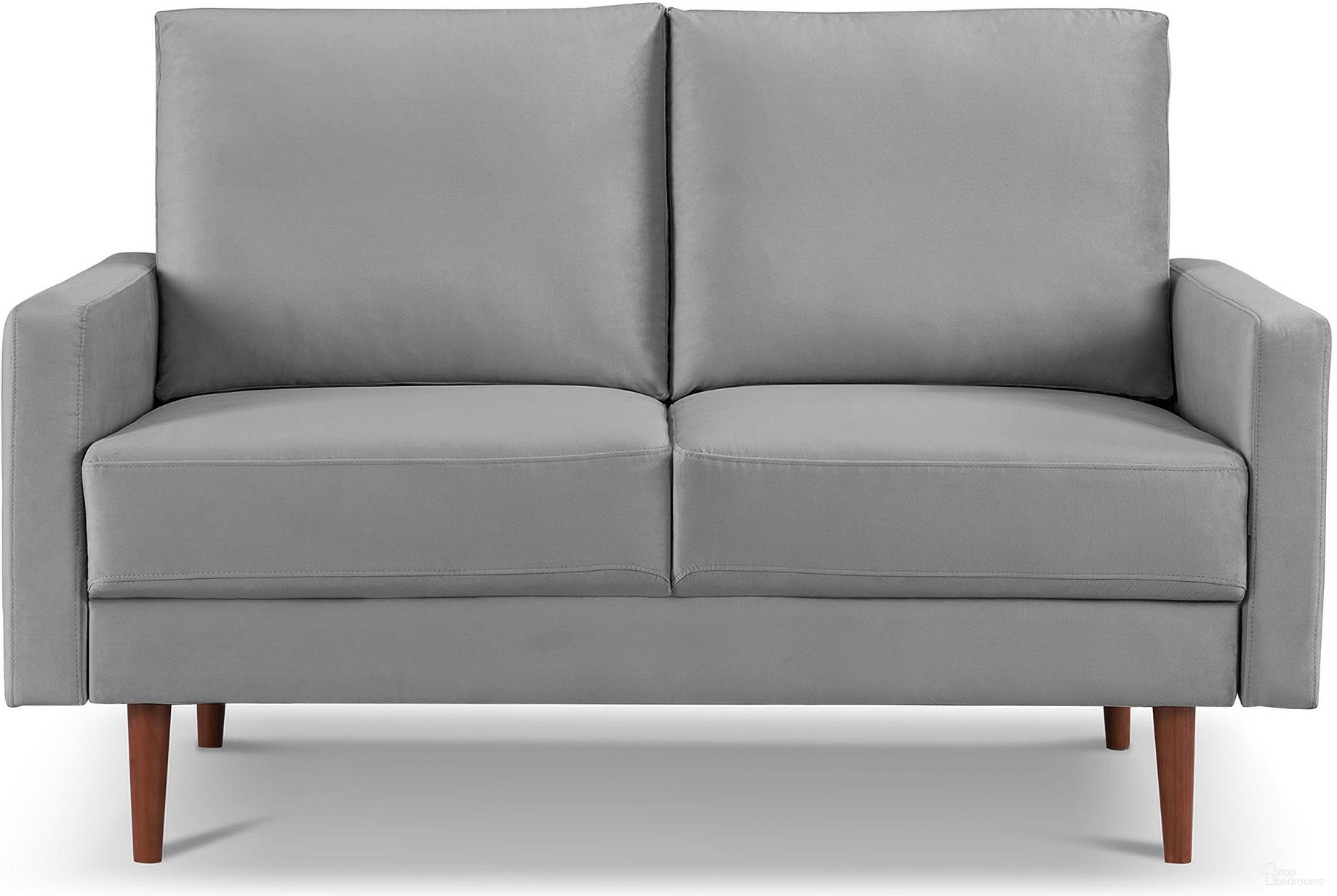 The appearance of 57 Inch Velvet Loveseat In Gray and Dark Brown designed by Homeroots in the modern / contemporary interior design. This gray/dark brown piece of furniture was selected by 1StopBedrooms from to add a touch of cosiness and style into your home. Sku: 543719. Material: Velvet.
