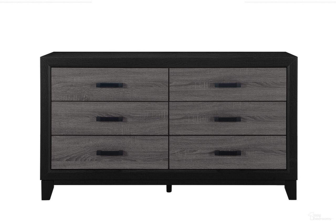 The appearance of 58 Inch Wood Six Drawer Double Dresser In Black and Gray designed by Homeroots in the modern / contemporary interior design. This black and gray piece of furniture  was selected by 1StopBedrooms from  to add a touch of cosiness and style into your home. Sku: 564674. Material: Wood.