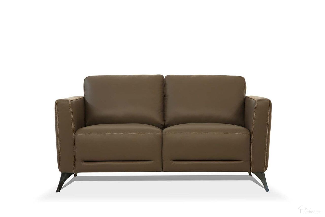 The appearance of 59 Inch Leather Loveseat In Silver and Brown designed by Homeroots in the transitional interior design. This silver and brown piece of furniture was selected by 1StopBedrooms from to add a touch of cosiness and style into your home. Sku: 515672. Material: Genuine Leather.