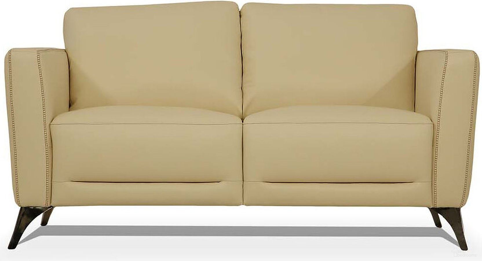 The appearance of 59 Inch Leather Loveseat In Silver and Cream designed by Homeroots in the modern / contemporary interior design. This silver/cream piece of furniture was selected by 1StopBedrooms from to add a touch of cosiness and style into your home. Sku: 515678. Material: Genuine Leather.