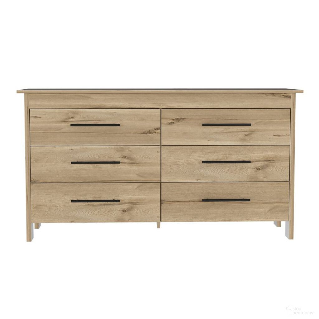 The appearance of 59 Inch Six Drawer Double Dresser In Black and Natural designed by Homeroots in the modern / contemporary interior design. This black and natural piece of furniture was selected by 1StopBedrooms from to add a touch of cosiness and style into your home. Sku: 478265. Material: Wood.