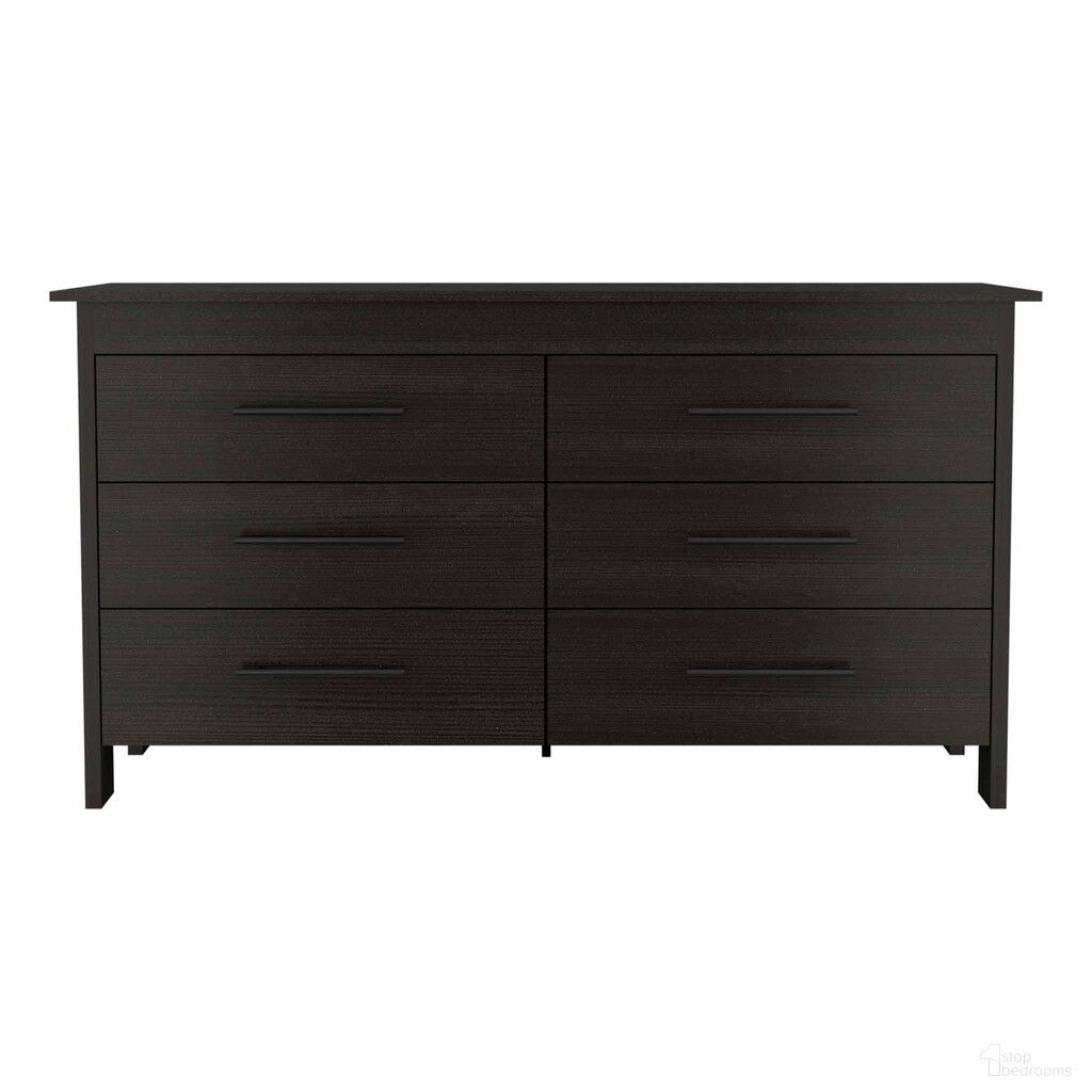59 Inch Six Drawer Double Dresser In Black