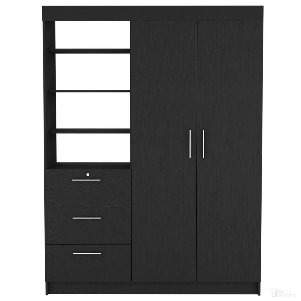 59 Inch Three Drawer Dresser In Black