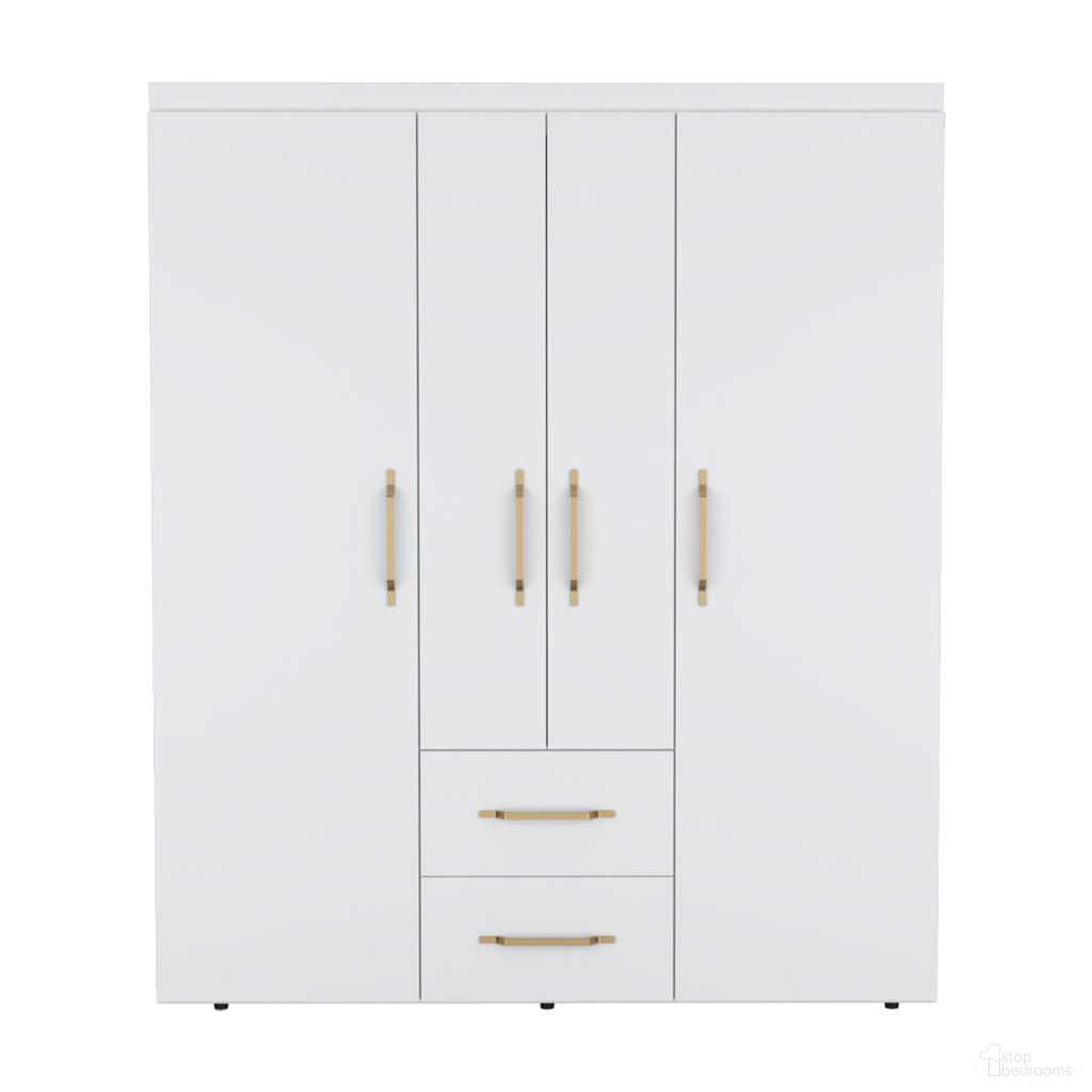59 Inch Two Drawer Combo Dresser In White