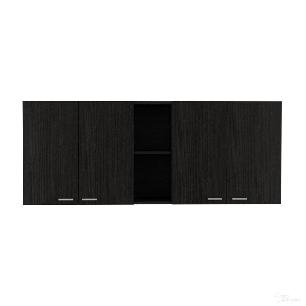 The appearance of 59 Inch Wood Wall mounted Accent Cabinet with Five Shelves In Black designed by Homeroots in the modern / contemporary interior design. This black piece of furniture was selected by 1StopBedrooms from to add a touch of cosiness and style into your home. Sku: 478213. Material: Wood.