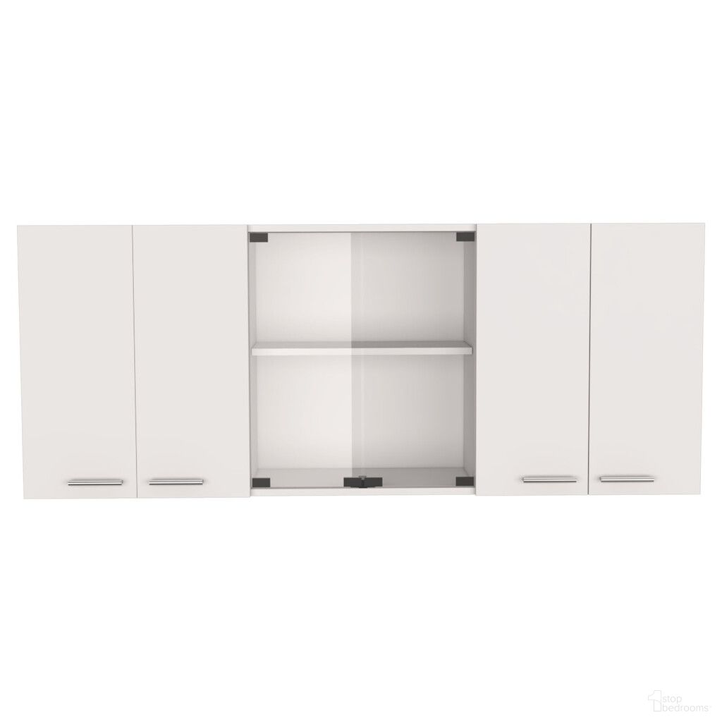 The appearance of 59 Inch Wood Wall Mounted China Cabinet with Six Doors In White designed by Homeroots in the transitional interior design. This white piece of furniture was selected by 1StopBedrooms from to add a touch of cosiness and style into your home. Sku: 478214. Material: Wood.