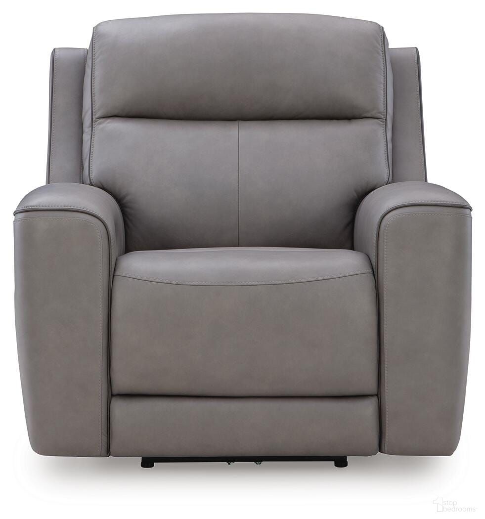 The appearance of 5Z-Dreamlight Power Recliner In Coin designed by Signature Design by Ashley in the modern / contemporary interior design. This coin piece of furniture was selected by 1StopBedrooms from 5Z-Dreamlight Collection to add a touch of cosiness and style into your home. Sku: NCU1090013. Material: Leather Match.