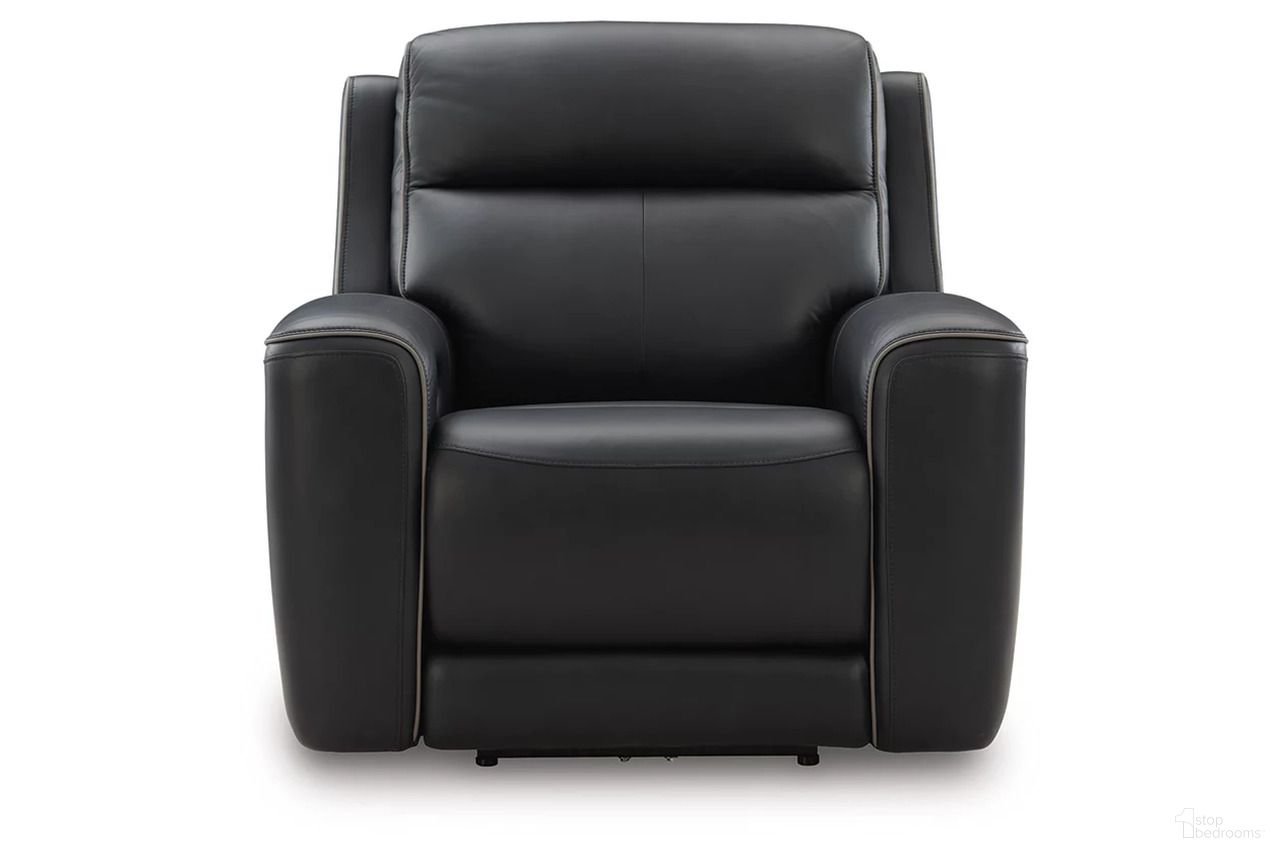 The appearance of 5Z-Dreamlight Power Recliner In Onyx designed by Signature Design by Ashley in the modern / contemporary interior design. This onyx piece of furniture was selected by 1StopBedrooms from 5Z-Dreamlight Collection to add a touch of cosiness and style into your home. Sku: NCU1090213. Material: Leather.