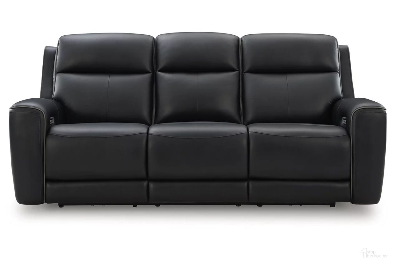 The appearance of 5Z-Dreamlight Power Reclining Sofa In Onyx designed by Signature Design by Ashley in the modern / contemporary interior design. This onyx piece of furniture was selected by 1StopBedrooms from 5Z-Dreamlight Collection to add a touch of cosiness and style into your home. Sku: NCU1090215. Material: Leather.