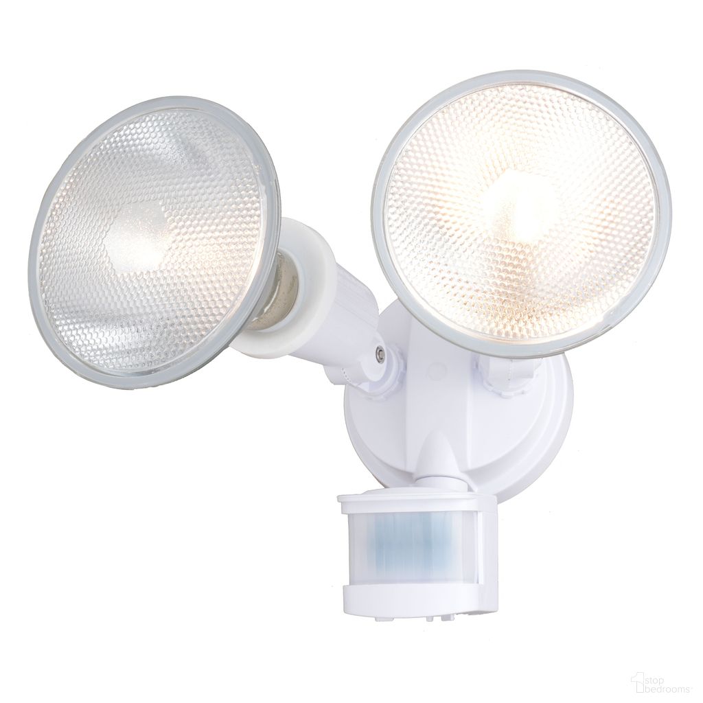 The appearance of 6.75 Inch 2 Light Outdoor Motion Sensor Security Flood Light In White designed by Vaxcel in the transitional interior design. This white piece of furniture was selected by 1StopBedrooms from Outdoor Security Collection to add a touch of cosiness and style into your home. Sku: T0692. Material: Plastic.