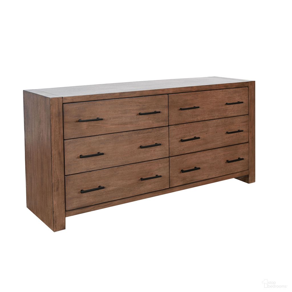 The appearance of 6-Drawer Dresser In Buckskin designed by Sunny Designs in the modern / contemporary interior design. This buckskin piece of furniture  was selected by 1StopBedrooms from  to add a touch of cosiness and style into your home. Sku: 2371BU-D. Material: Mahogany.