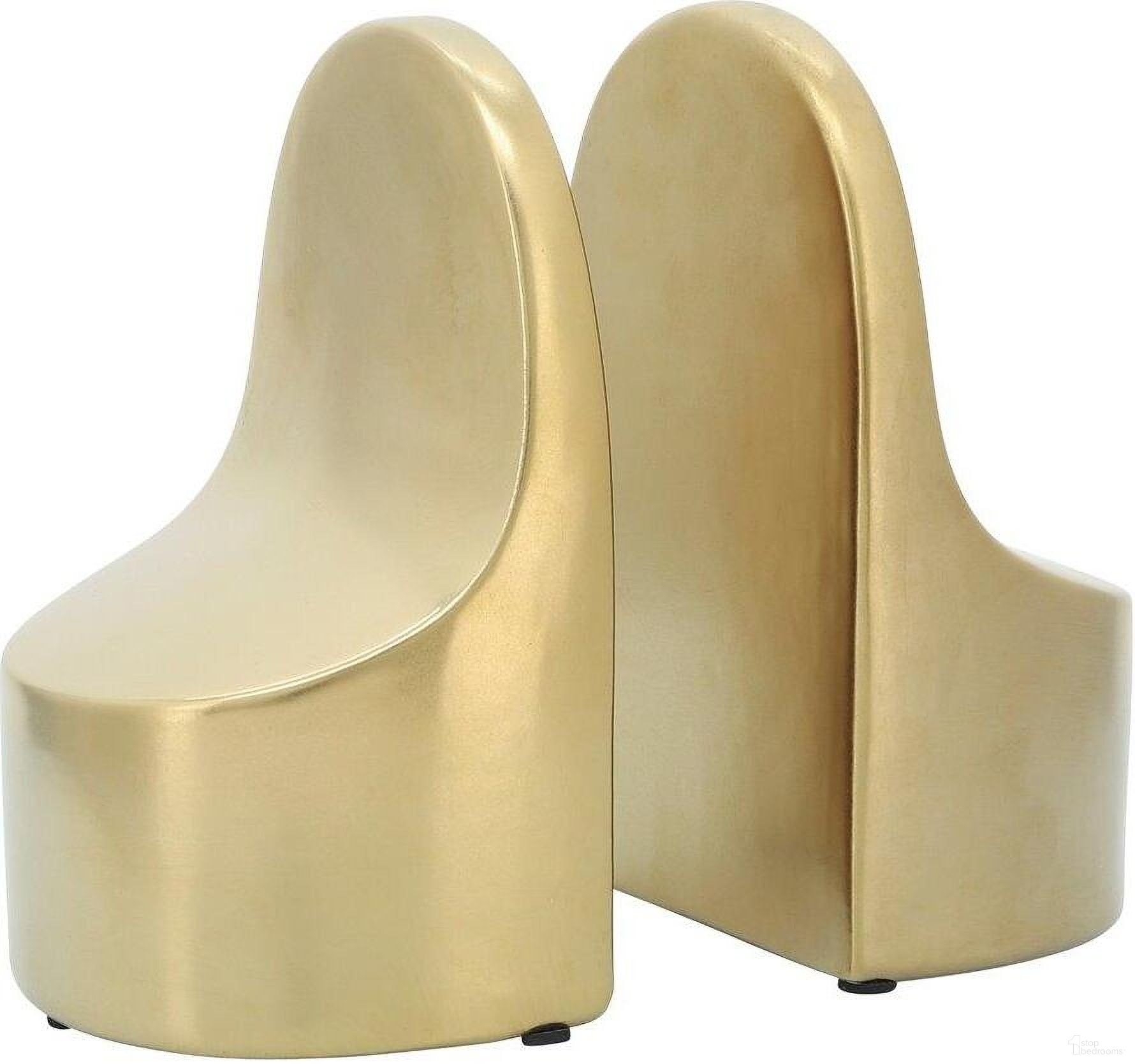 The appearance of 6 Inch Contemporary Bookends In Gold designed by Sagebrook Home in the modern / contemporary interior design. This gold piece of furniture  was selected by 1StopBedrooms from  to add a touch of cosiness and style into your home. Sku: 16909. Material: Ceramic.