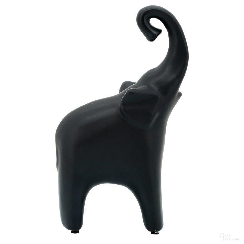The appearance of 6 x 11 Inch Elephant In Matte Black designed by Sagebrook Home in the modern / contemporary interior design. This black piece of furniture was selected by 1StopBedrooms from to add a touch of cosiness and style into your home. Sku: 14354-10. Material: Ceramic.
